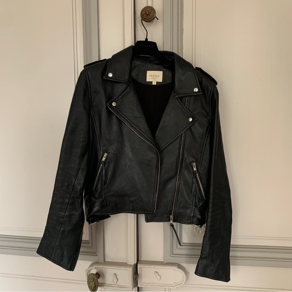 Sezane Zig Leather Jacket - Picture 5 of 9